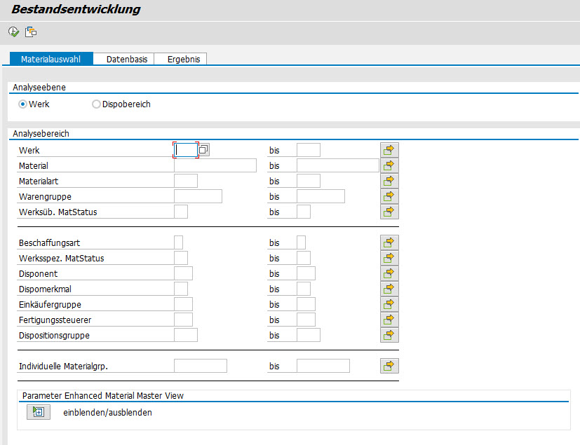 Material Selection Tab