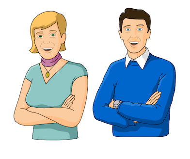 A female and a male persona.