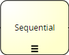 Task labeled "Sequential" with a horizontal lines icon at the bottom.