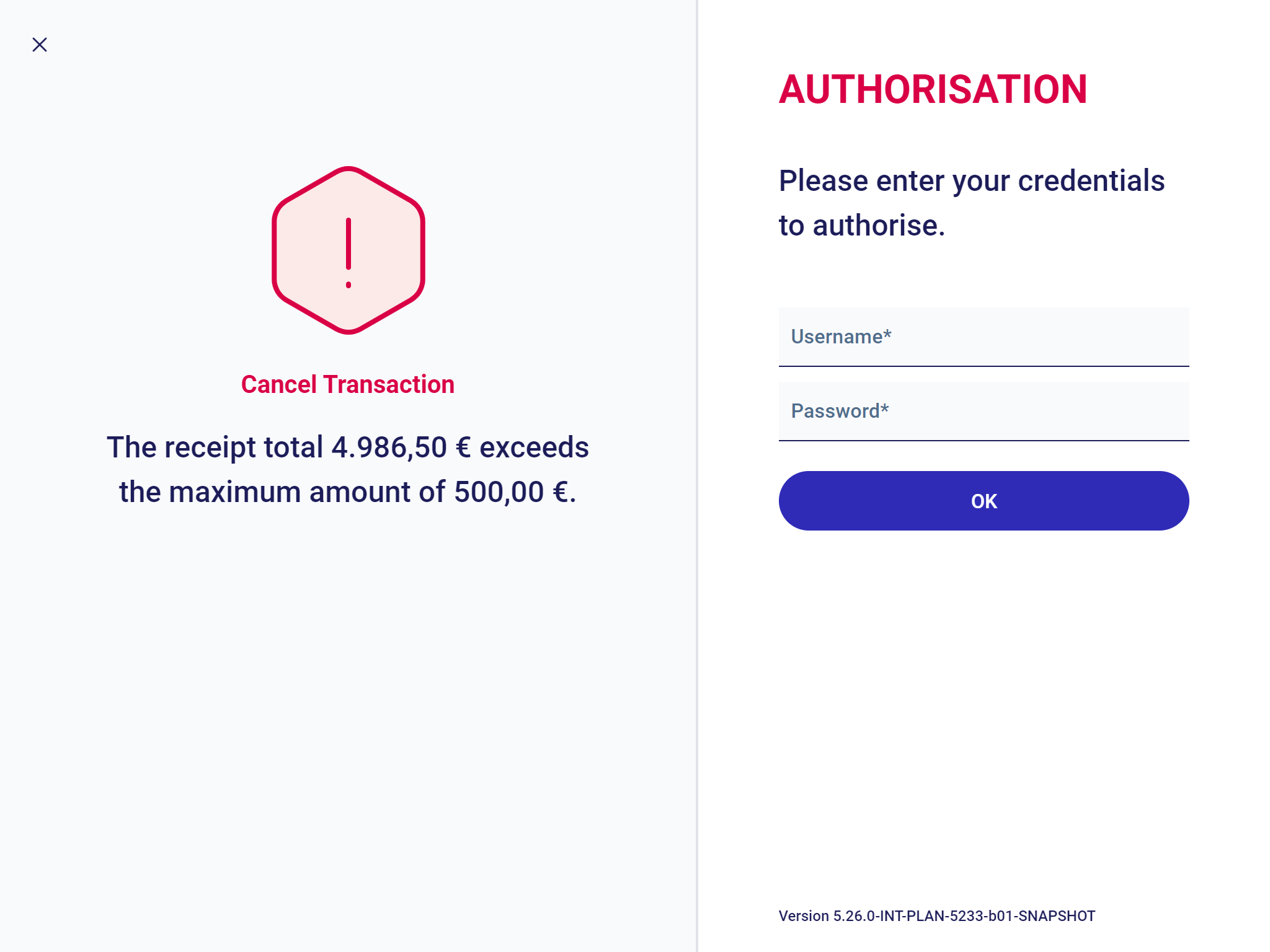 MPOS Size M - Authorization