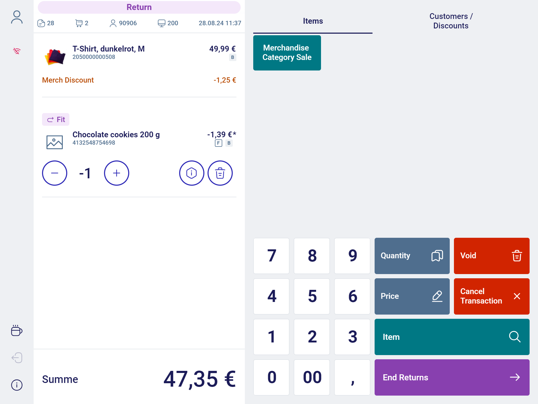 MPOS Size M - Goods Return
