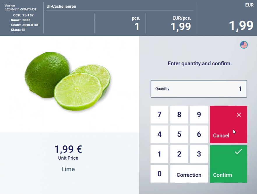 Self Service Scale - Quantity Entry