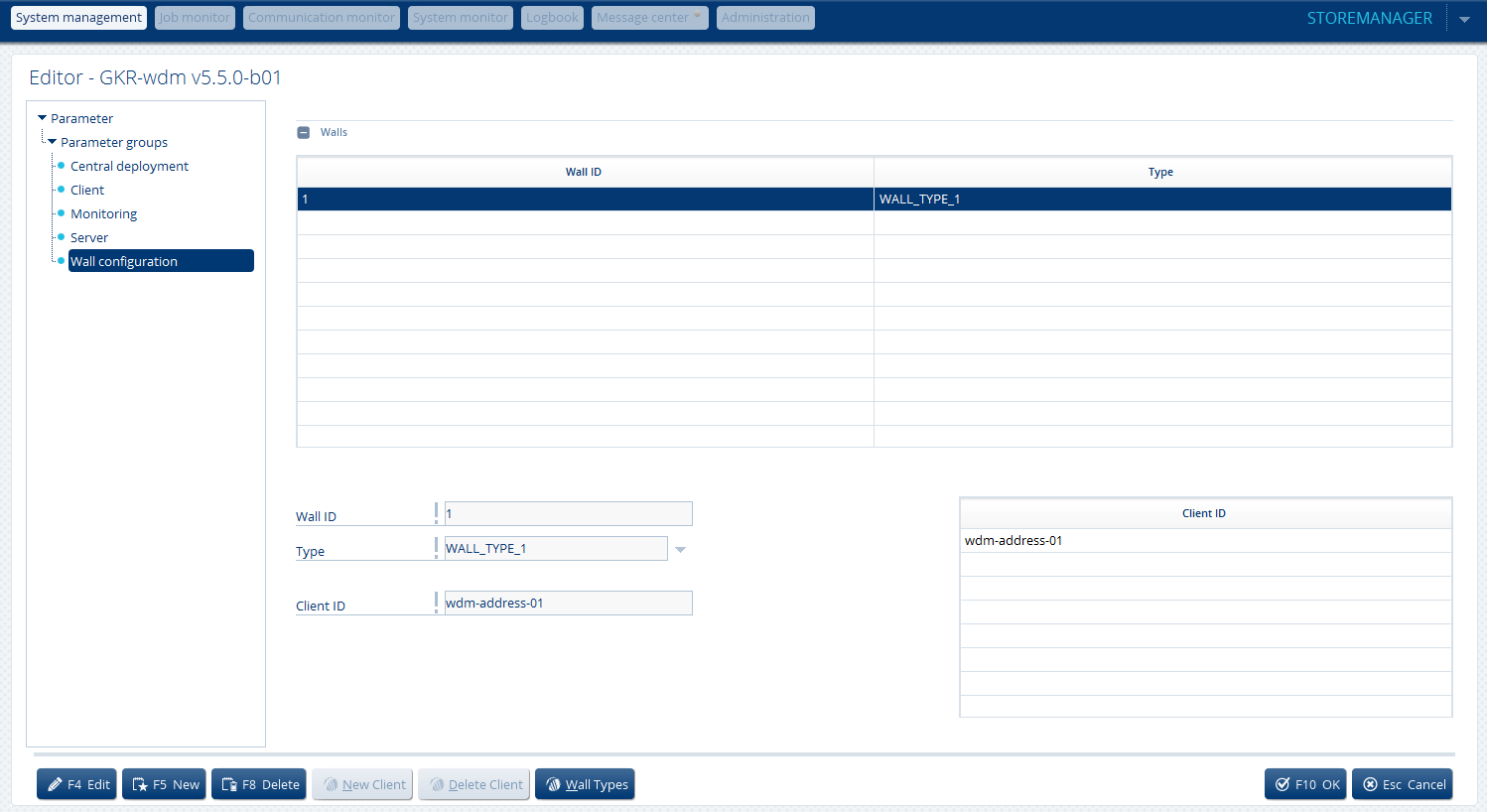 Setting up a new Wall