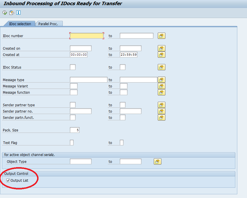 Output list option in program RBDAPP01 | SAP Help Portal
