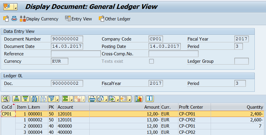 Display Document General Ledger View – ASBKTD