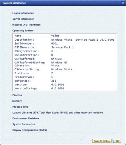 Example of client information