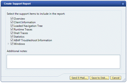 Create Support Report