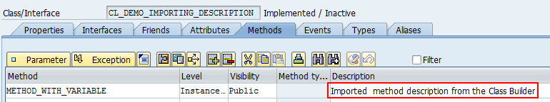 Example of a method description that can be reused as ABAP Doc in ADT