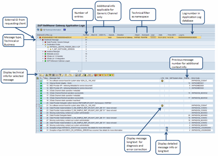 Application Log Viewer with annotations
