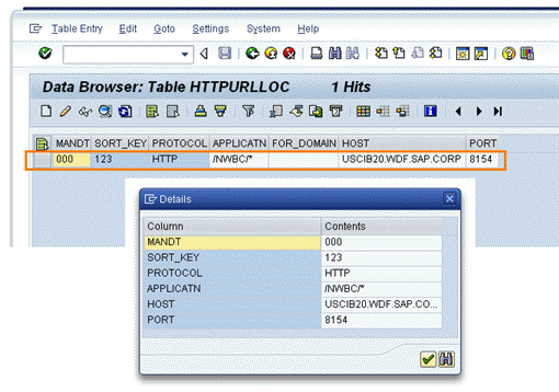 Example entry in table HTTPURLLOC