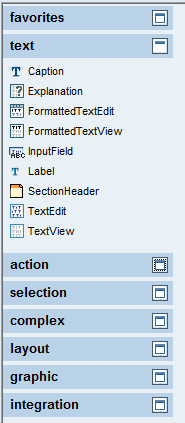 Beispiel für die View Designer Toolbar
