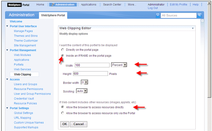 Allow the browser to access resources directly