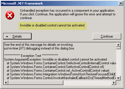 .Net exception