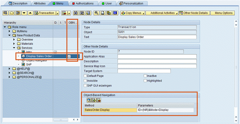 OBN maintained in PFCG