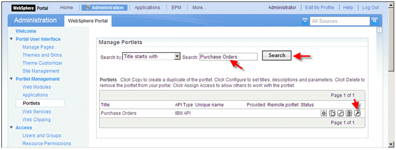 Assign access to Portlet