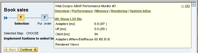 Beispiel für Performance Monitor Rendering