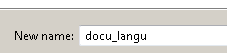 Input field to enter the new element name Input field to enter the new element name