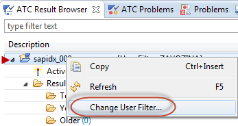 Accessing the user filter