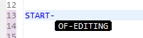 Display of a proposal for a certain keyword while typing