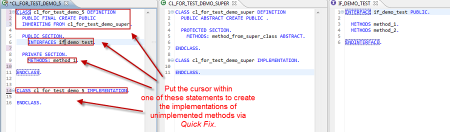 Creating method implementation stubs for unimplemented methods in a class Creating method implementation stubs for unimplemented methods in a class