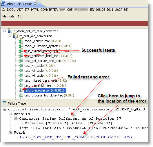 ABAP Unit Runner view