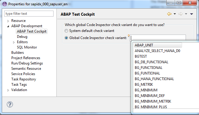 Changing check variant for ATC