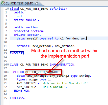 Creating the method definition from the method name in the implementation Creating the method definition from the method name in the implementation