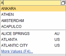 Vorschlagswerteliste