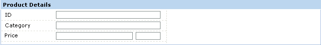 Layout of Product Details
Form