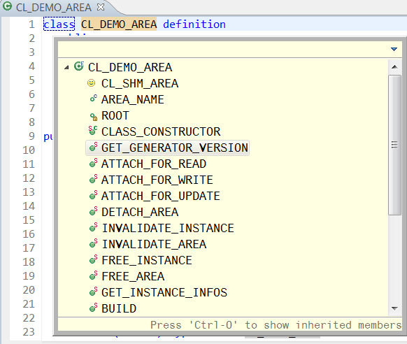 Quick outline for an ABAP class