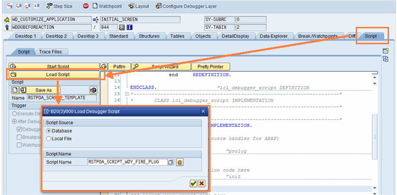 Beispiel für RSTPDA_SCRIPT_WDY_FIRE_PLUG
