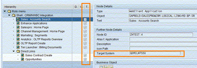 Example of imported role entries