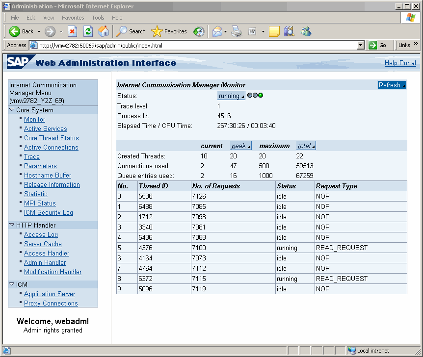 ICM Web Administration Interface