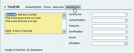 Example of Selection in TextEdit