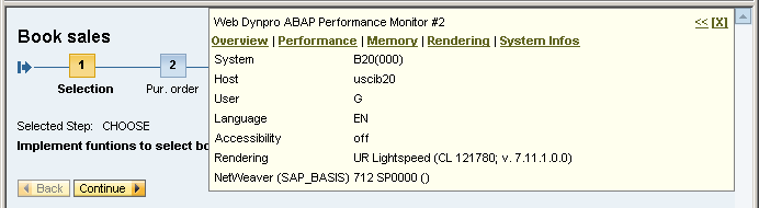 Example of Performance Monitor Overview