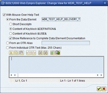 Selecting Help Options in the View Designer