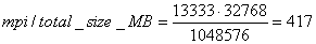 MPI Sizing