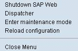 Context menu Web Dispatcher: