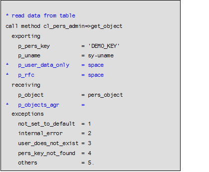 Accessing the Personalization Data with an ABAP Object
