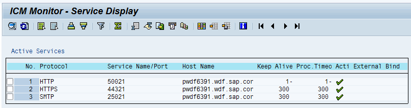 Example of services in SMICM