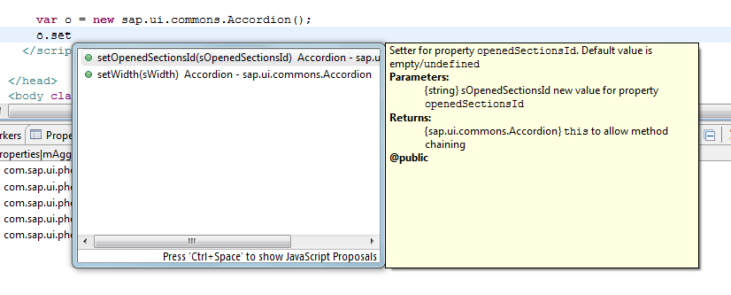 SAPUI5 ApplTools Code Completion